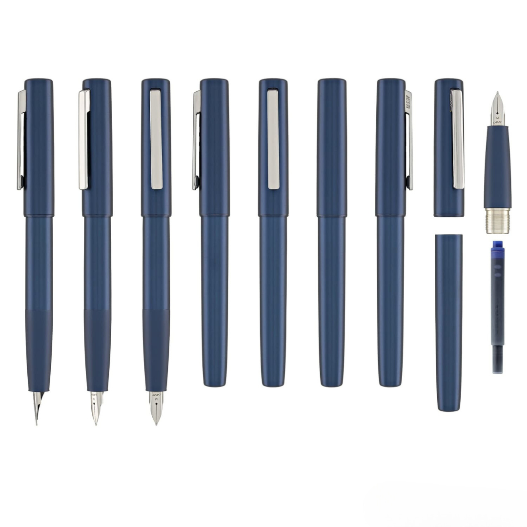 Lamy Aion Fountain Pen in Deep Dark Blue (Medium) — Lamy fountain pen — precision nib writing instrument, at Cityluxe Singapore stationery store