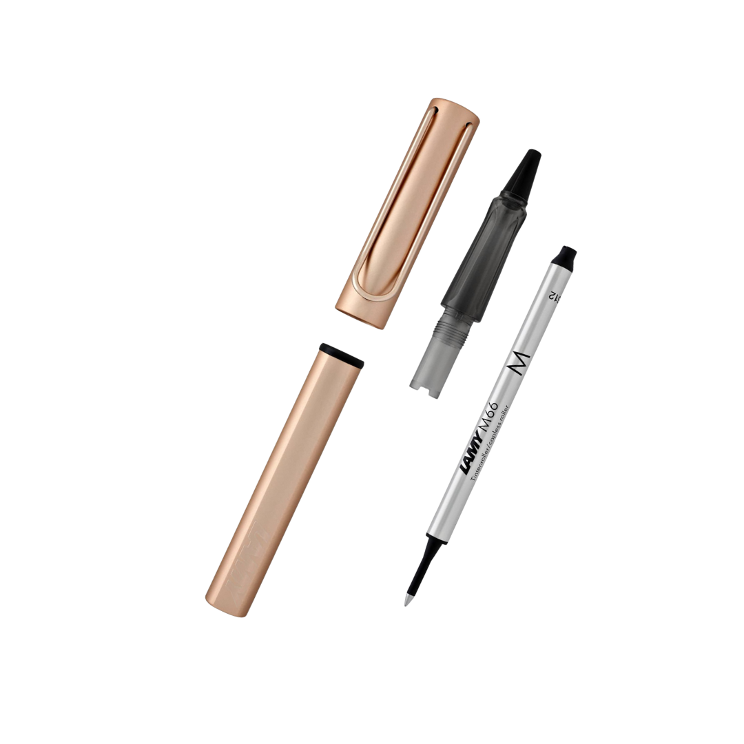 Lamy Lx Rollerball Pen Rose Gold — Lamy rollerball pen — fluid gel ink writing instrument, at Cityluxe Singapore