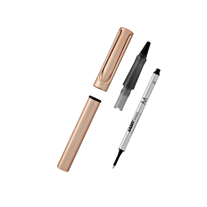 Lamy Lx Rollerball Pen Rose Gold — Lamy rollerball pen — fluid gel ink writing instrument, at Cityluxe Singapore