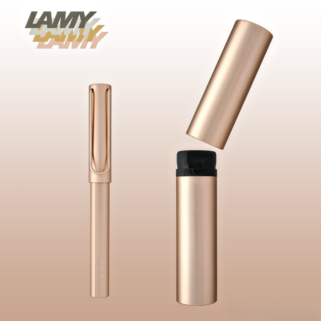 Lamy Lx Rollerball Pen Rose Gold — Lamy rollerball pen — fluid gel ink writing instrument, at Cityluxe Singapore