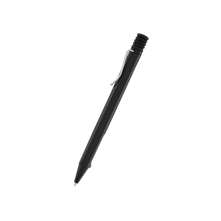 Lamy Safari Ballpoint Pen Black — uncapped with cap posted