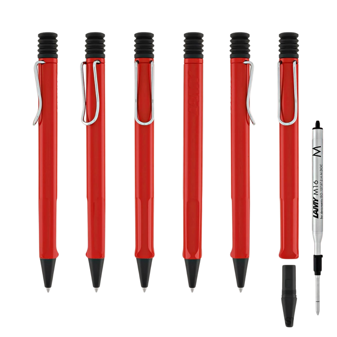 Lamy Safari Ballpoint Pen Red — Lamy ballpoint pen — reliable smooth-writing everyday pen, at Cityluxe Singapore