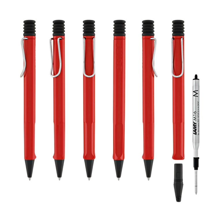 Lamy Safari Ballpoint Pen Red — Lamy ballpoint pen — reliable smooth-writing everyday pen, at Cityluxe Singapore