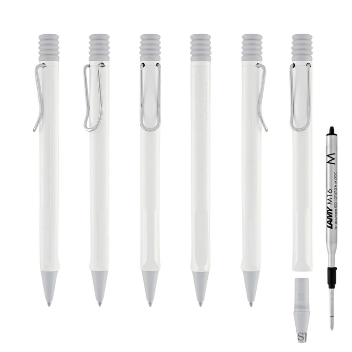 Lamy Safari Ballpoint Pen White — Lamy ballpoint pen — reliable smooth-writing everyday pen, at Cityluxe Singapore