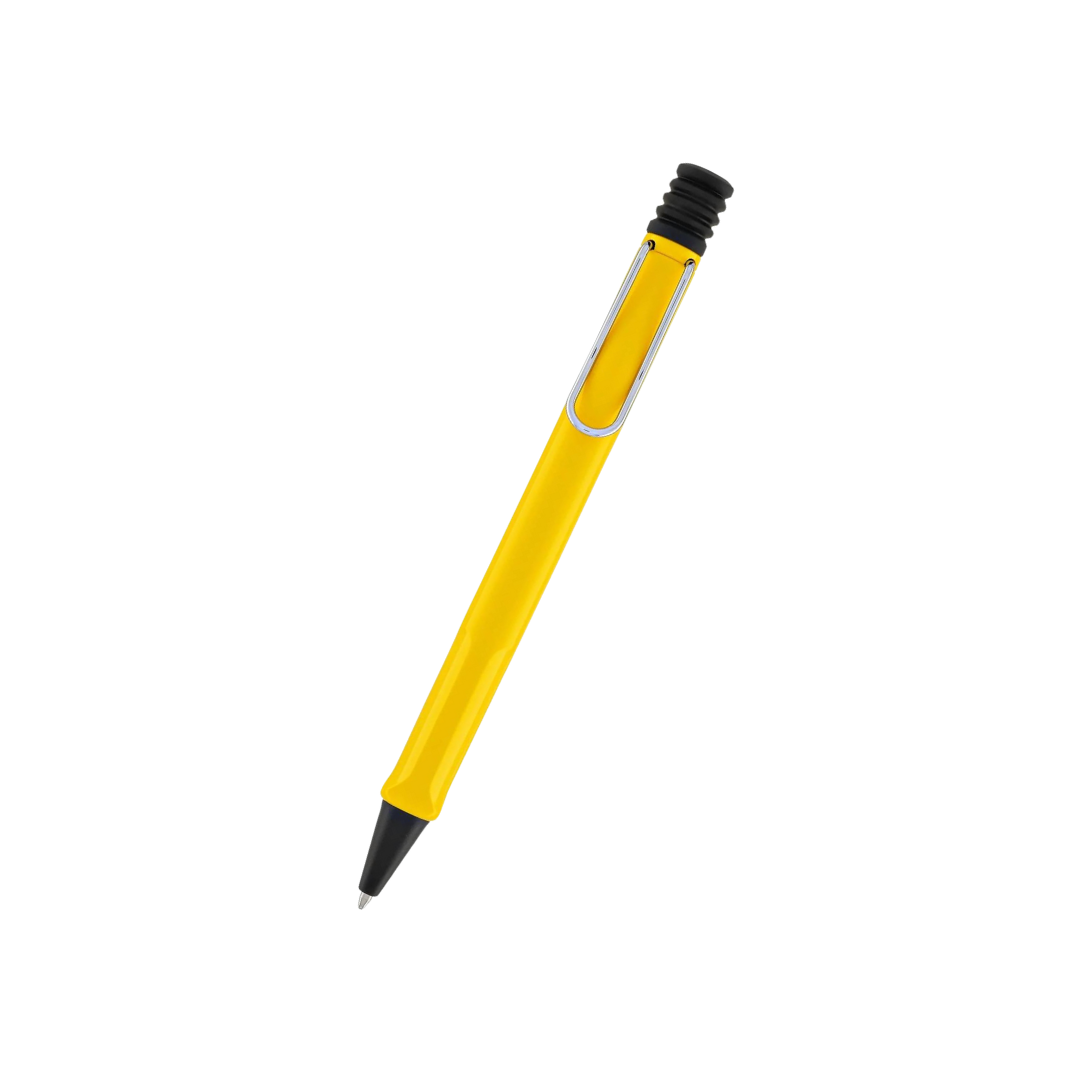 Lamy Safari Ballpoint Pen Yellow — uncapped with cap posted