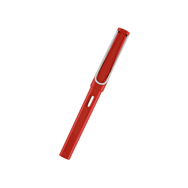 Lamy Safari Fountain Pen Red — writing at an angle