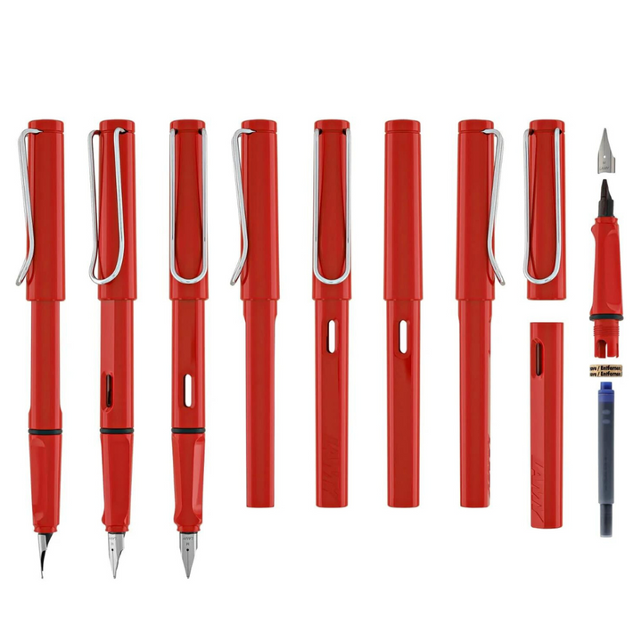Lamy Safari Fountain Pen Red — Lamy fountain pen — precision nib writing instrument, at Cityluxe Singapore stationery store