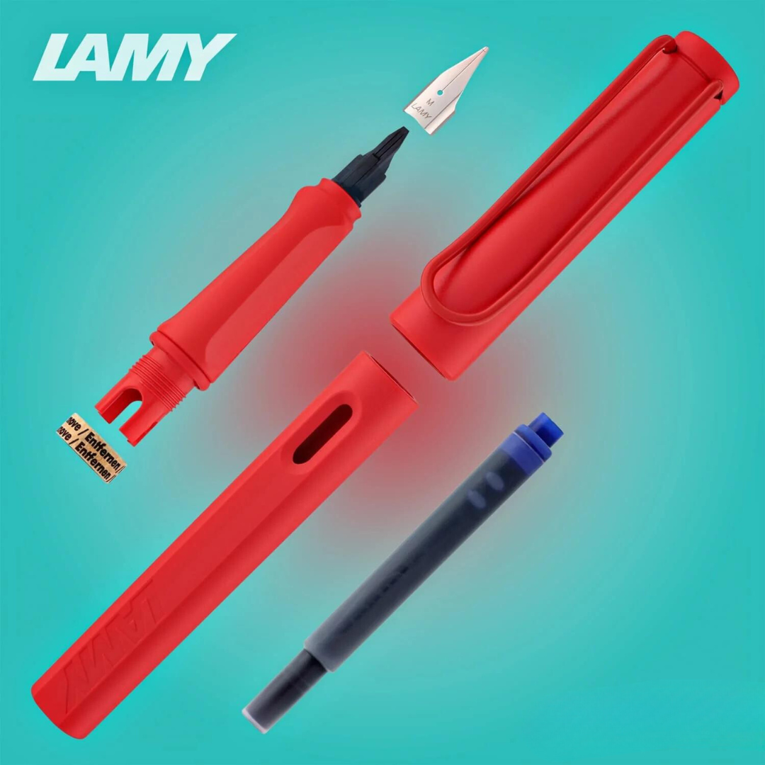 Lamy Safari Strawberry Fountain Pen (Special Edition 2022) — Lamy fountain pen — precision nib writing instrument, at Cityluxe Singapore stationery store