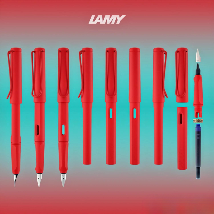 Lamy Safari Strawberry Fountain Pen (Special Edition 2022) — Lamy fountain pen — precision nib writing instrument, at Cityluxe Singapore stationery store