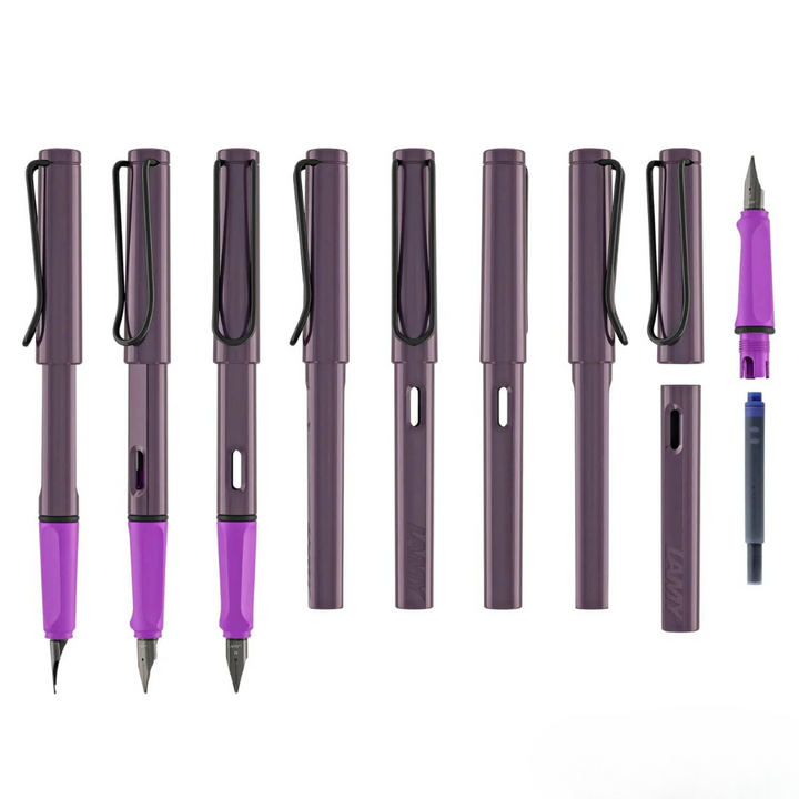 LAMY 0D8 Safari Fountain Pen - Violet Blackberry [Pre-Order] — flat lay