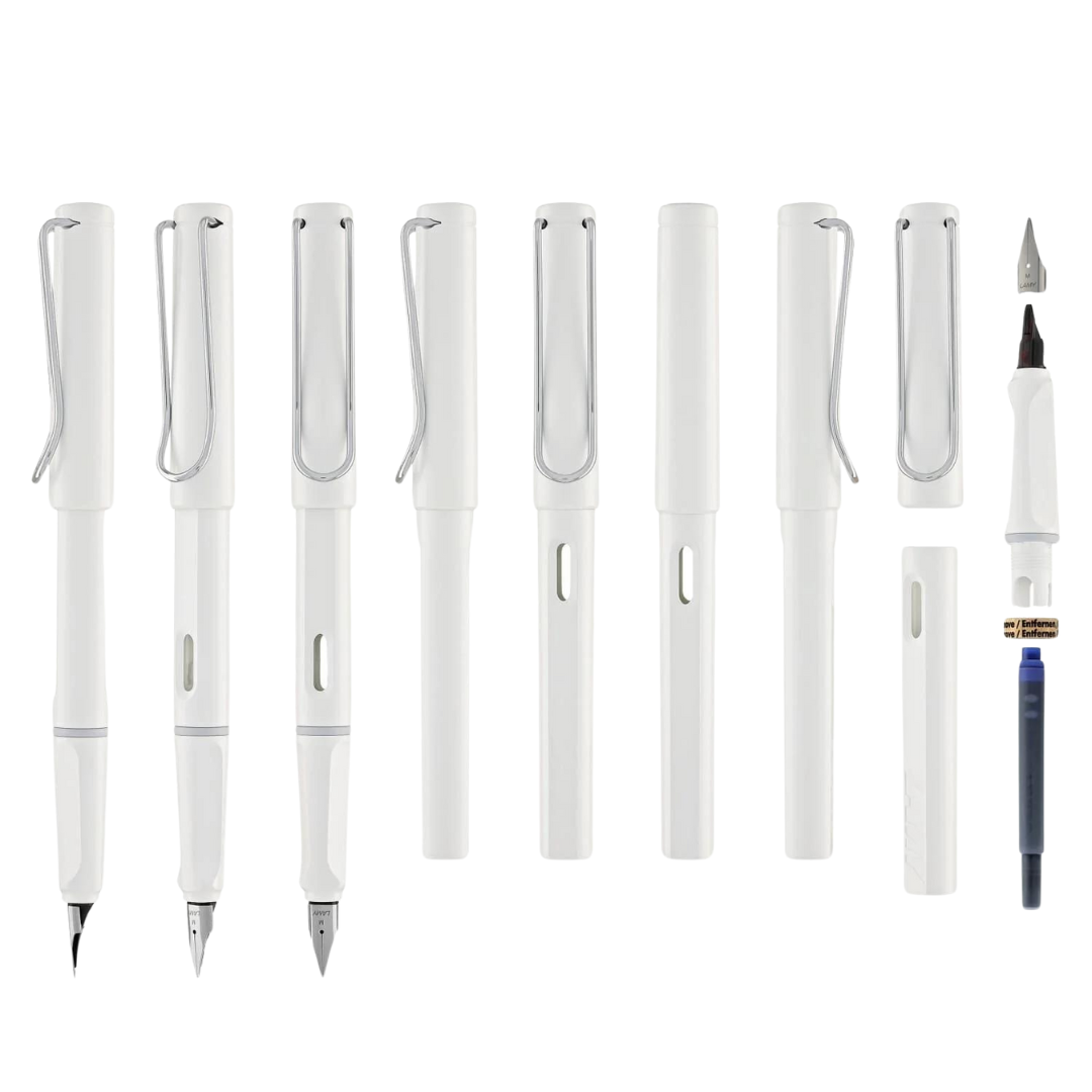Lamy Safari Fountain Pen White — Lamy fountain pen — precision nib writing instrument, at Cityluxe Singapore stationery store