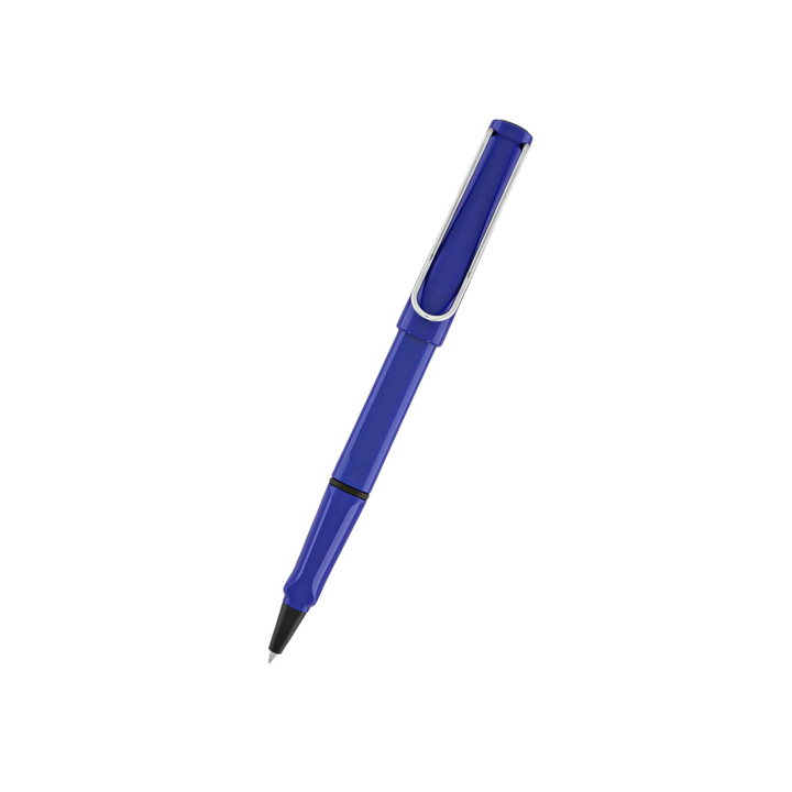 Lamy Safari Rollerball Pen Blue — uncapped with cap posted