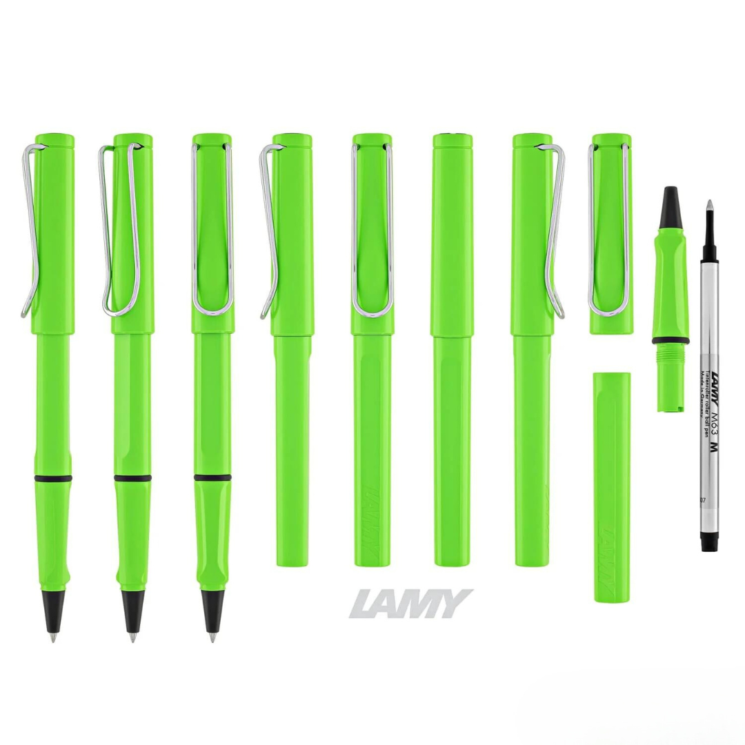 Lamy Safari Rollerball Pen Green — Lamy rollerball pen — fluid gel ink writing instrument, at Cityluxe Singapore