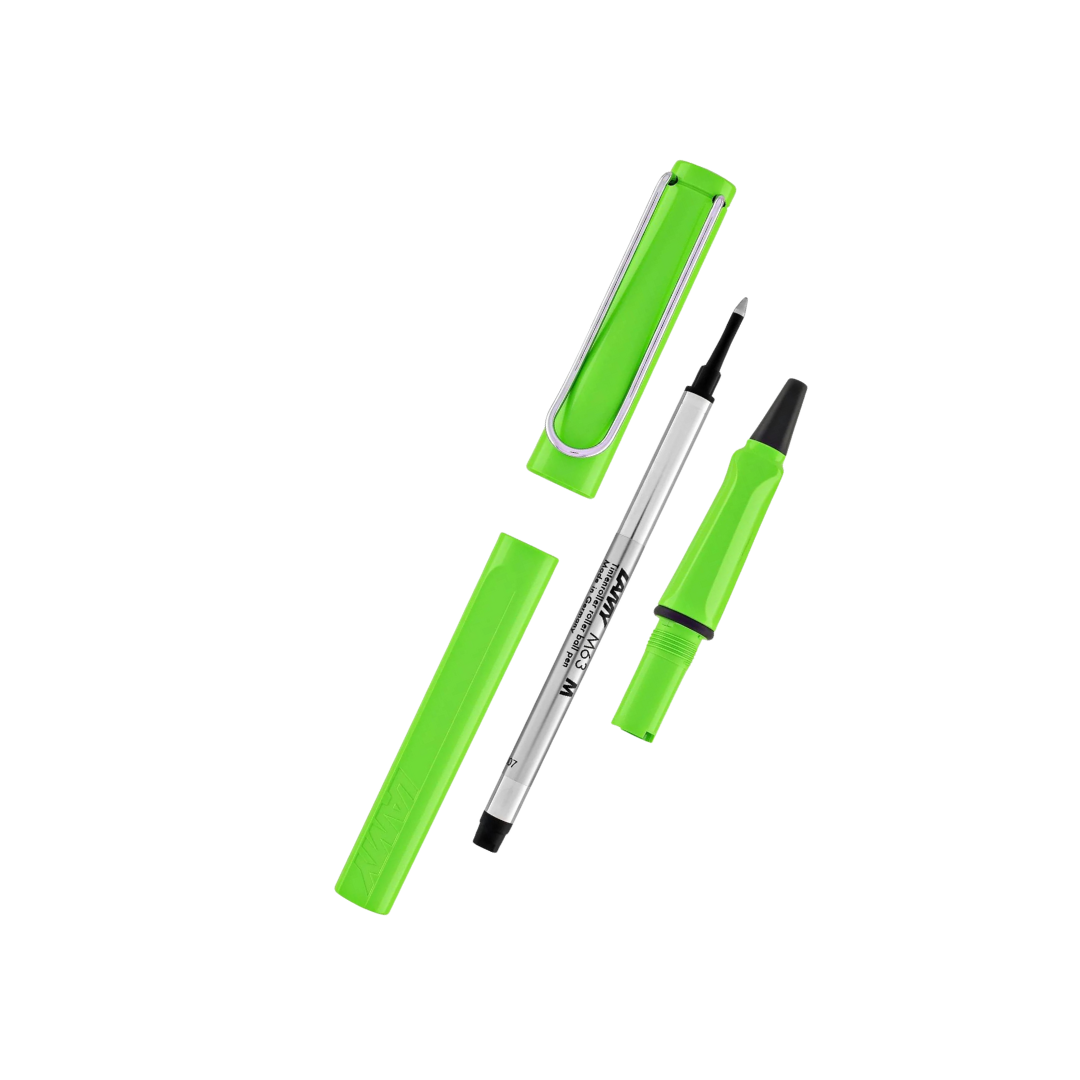 Lamy Safari Rollerball Pen Green — Lamy rollerball pen — fluid gel ink writing instrument, at Cityluxe Singapore