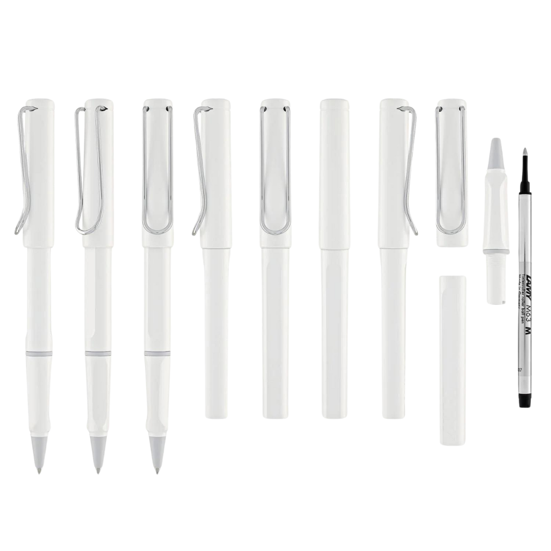 Lamy Safari Rollerball Pen White — Lamy rollerball pen — fluid gel ink writing instrument, at Cityluxe Singapore