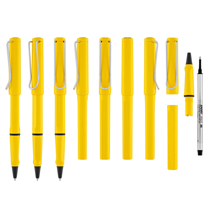 Lamy Safari Rollerball Pen Yellow — Lamy rollerball pen — fluid gel ink writing instrument, at Cityluxe Singapore