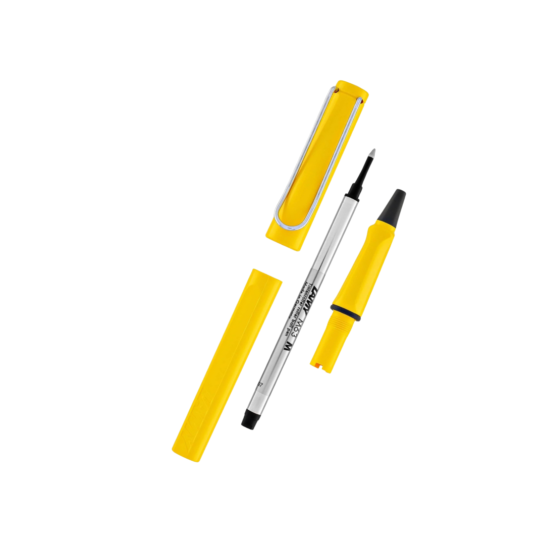 Lamy Safari Rollerball Pen Yellow — Lamy rollerball pen — fluid gel ink writing instrument, at Cityluxe Singapore
