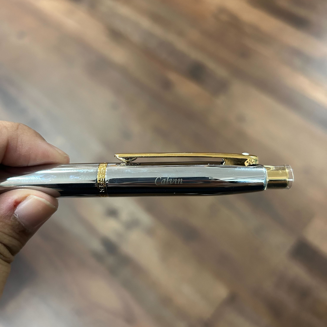 Sheaffer  VFM E9422 Polished Chrome with Gold Trims Ballpoint Pen (WW31) — Sheaffer ballpoint pen — reliable smooth-writing everyday pen, at Cityluxe Singapore