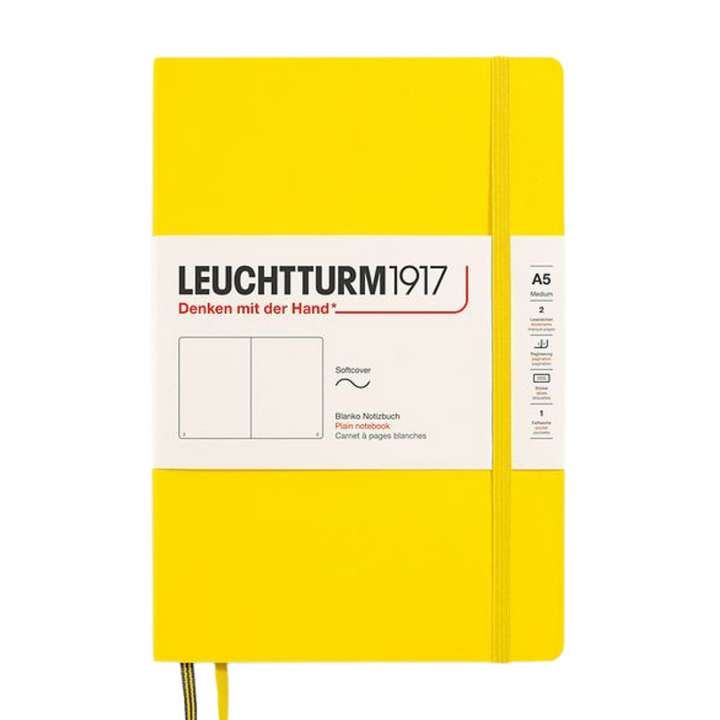 Leuchtturm1917 A5 Medium Softcover Notebook in Plain / Lemon — Leuchtturm1917 notebook — quality writing journal with premium paper, at Cityluxe Singapore stationery store