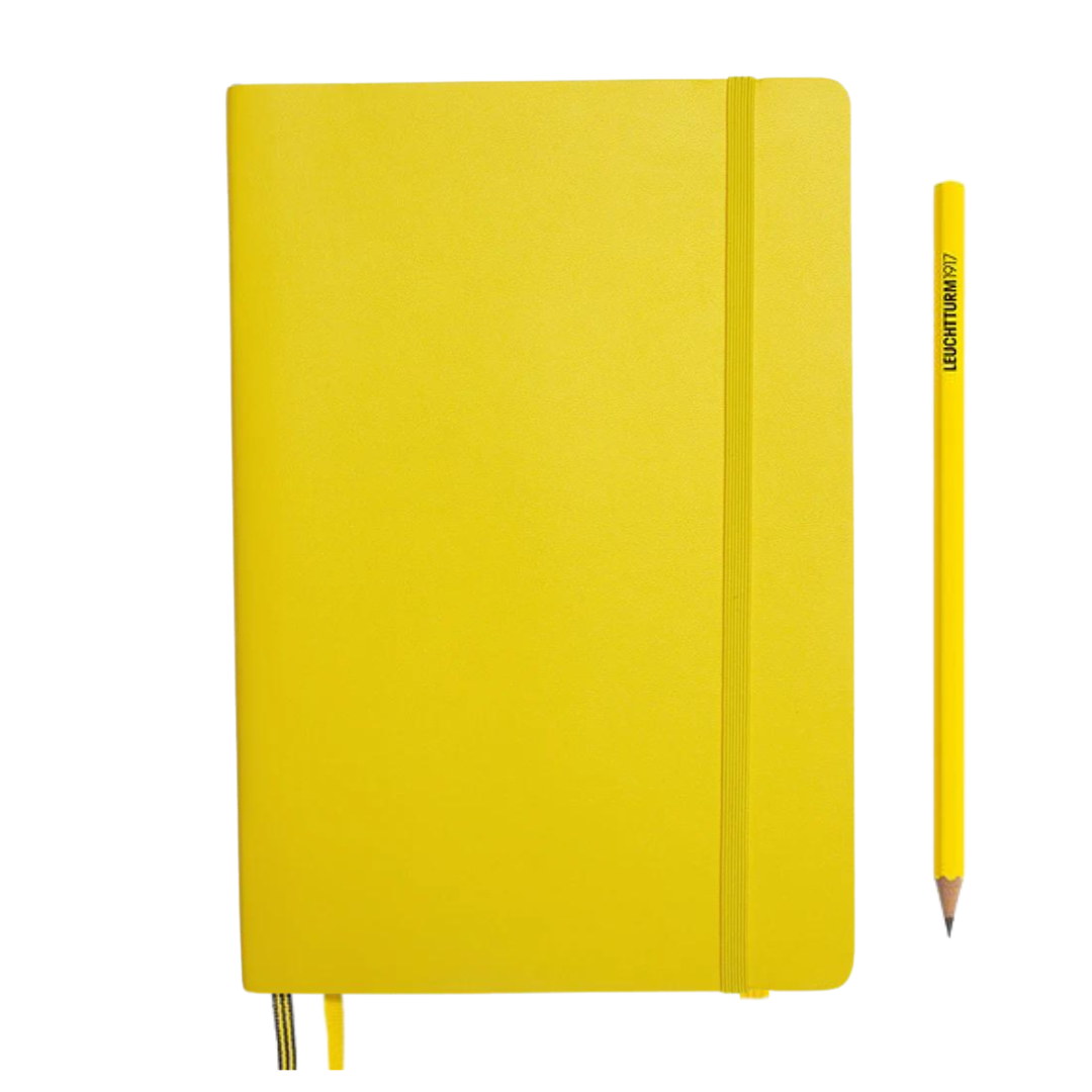 Leuchtturm1917 A5 Medium Softcover Notebook in Plain / Lemon — Leuchtturm1917 notebook — quality writing journal with premium paper, at Cityluxe Singapore stationery store