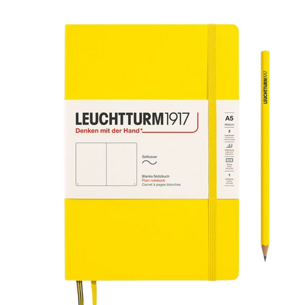 将图片加载到图库查看器，Leuchtturm1917 A5 Medium Softcover Notebook - Plain / Lemon
