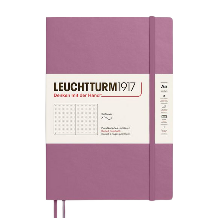Leuchtturm1917 A5 Medium Softcover Notebook in Dotted / Dusty Rose — Leuchtturm1917 notebook — quality writing journal with premium paper, at Cityluxe Singapore stationery store