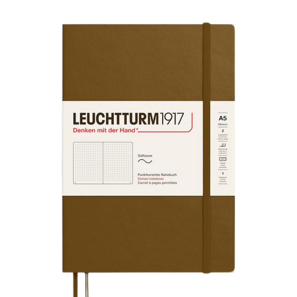 Leuchtturm1917 A5 Medium Softcover Notebook in Dotted / Spice Brown — Leuchtturm1917 notebook — quality writing journal with premium paper, at Cityluxe Singapore stationery store
