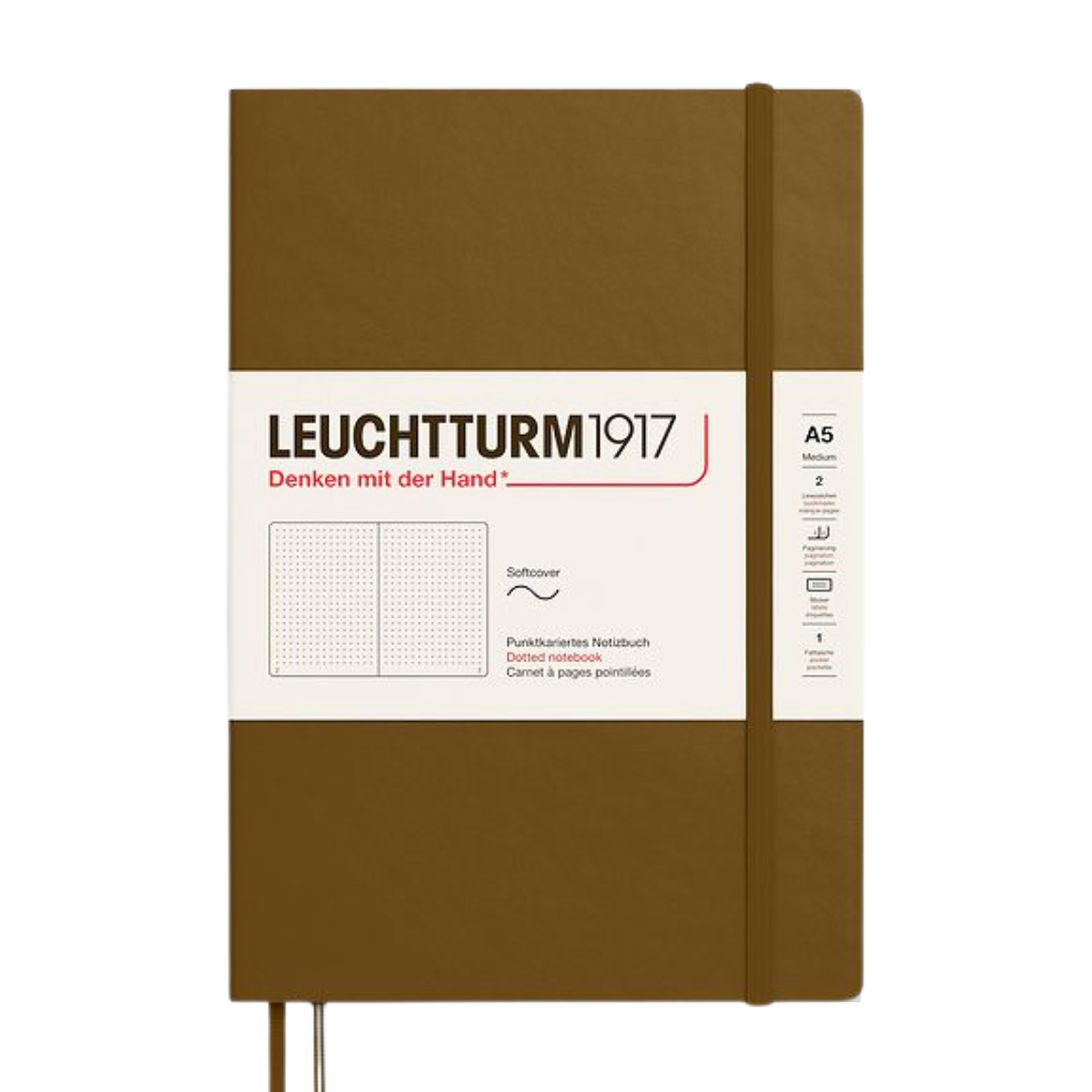 Leuchtturm1917 A5 Medium Softcover Notebook in Dotted / Spice Brown — Leuchtturm1917 notebook — quality writing journal with premium paper, at Cityluxe Singapore stationery store