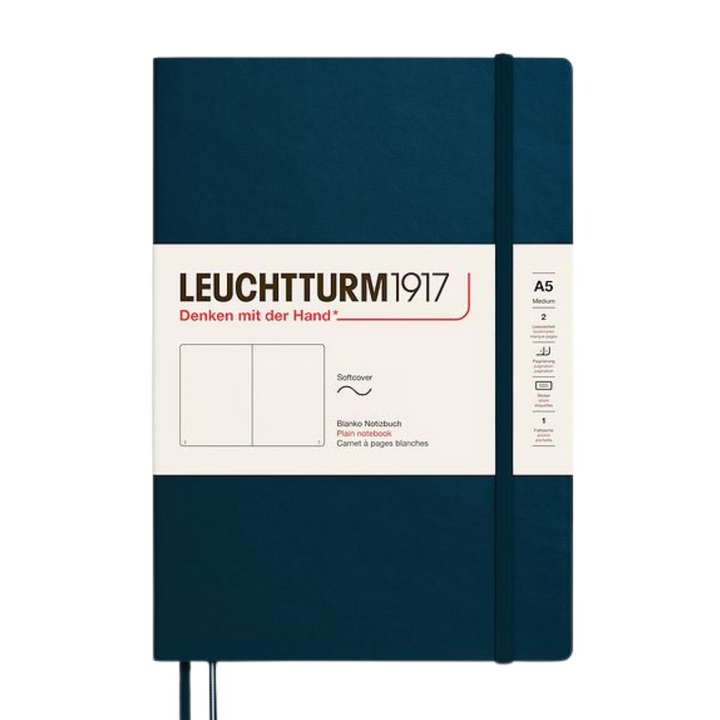 Leuchtturm1917 A5 Medium Softcover Notebook in Plain / Deep Sea — Leuchtturm1917 notebook — quality writing journal with premium paper, at Cityluxe Singapore stationery store