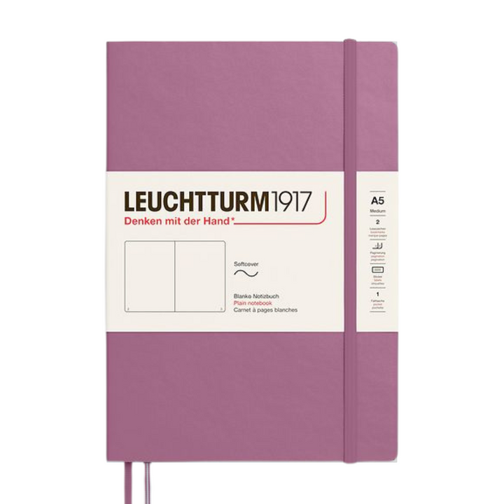 Leuchtturm1917 A5 Medium Softcover Notebook in Plain / Dusty Rose — Leuchtturm1917 notebook — quality writing journal with premium paper, at Cityluxe Singapore stationery store