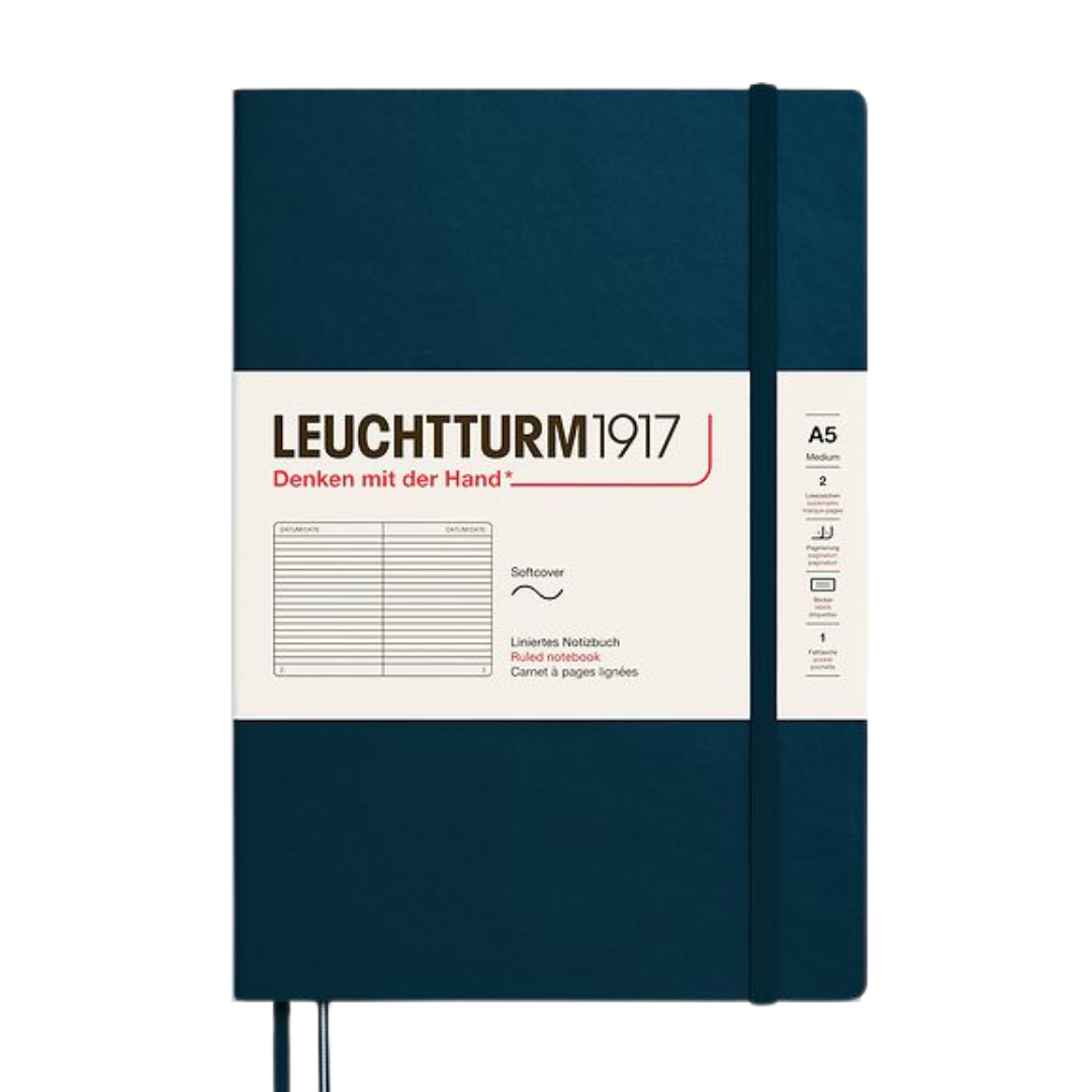 Leuchtturm1917 A5 Medium Softcover Notebook in Ruled / Deep Sea — Leuchtturm1917 notebook — quality writing journal with premium paper, at Cityluxe Singapore stationery store