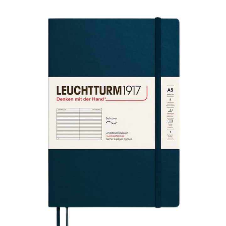 Leuchtturm1917 A5 Medium Softcover Notebook in Ruled / Deep Sea — Leuchtturm1917 notebook — quality writing journal with premium paper, at Cityluxe Singapore stationery store