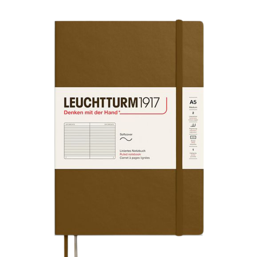 Leuchtturm1917 A5 Medium Softcover Notebook in Ruled / Spice Brown — Leuchtturm1917 notebook — quality writing journal with premium paper, at Cityluxe Singapore stationery store
