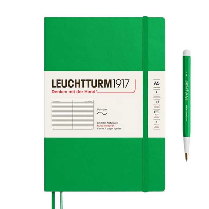 Leuchtturm1917 A5 Medium Softcover Notebook in Ruled / Spring Leaf — Leuchtturm1917 notebook — quality writing journal with premium paper, at Cityluxe Singapore stationery store