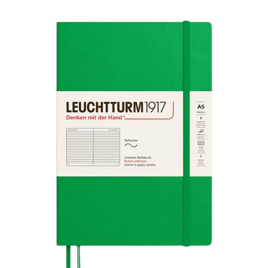 Leuchtturm1917 A5 Medium Softcover Notebook in Ruled / Spring Leaf — Leuchtturm1917 notebook — quality writing journal with premium paper, at Cityluxe Singapore stationery store