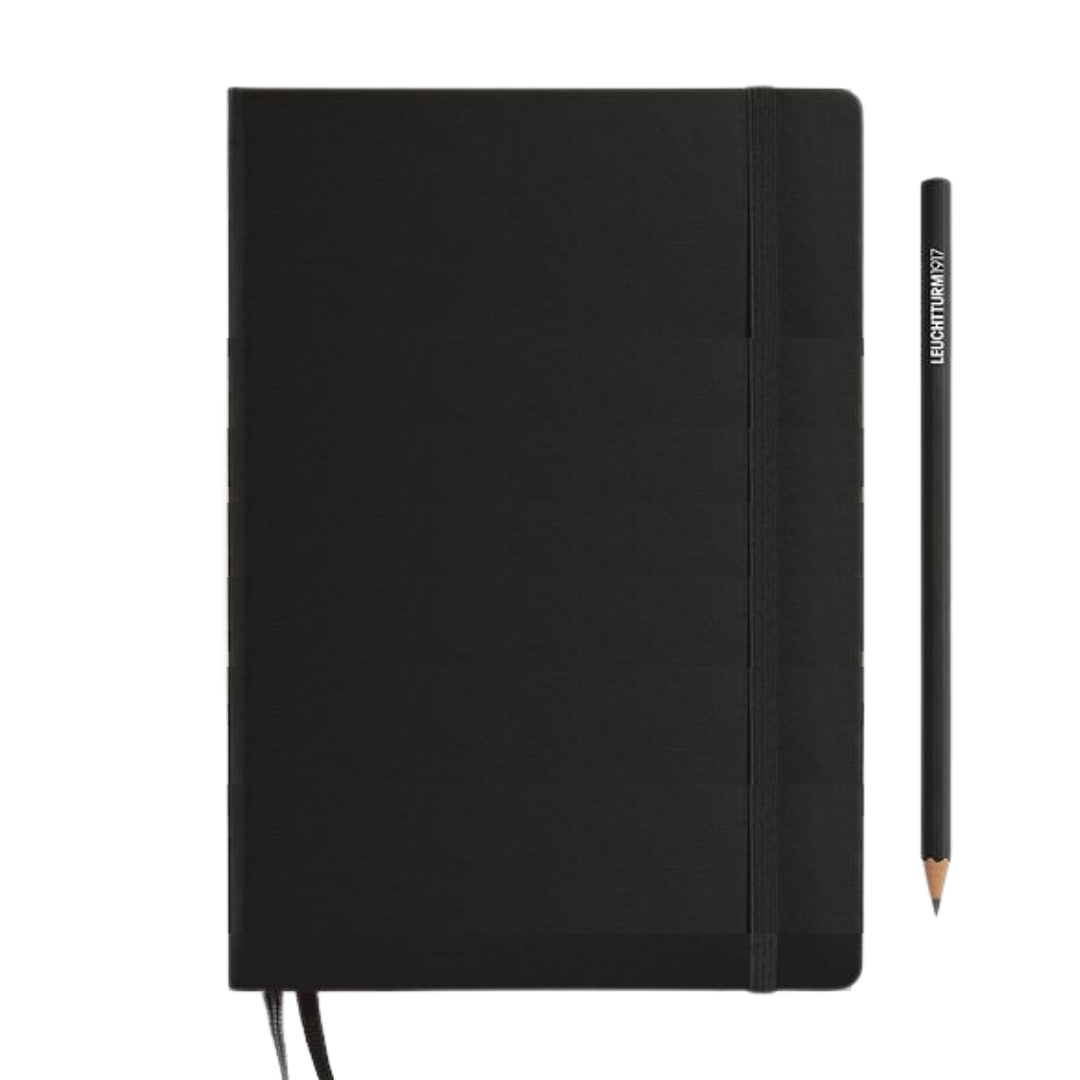 Leuchtturm1917 A5 Medium Hardcover Weekly Planner &amp; Notebook 2025 - Black