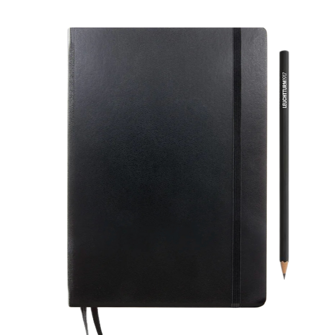 Leuchtturm1917 A5 Medium Hardcover Weekly Planner &amp; Notebook 2025 - Dotted / Black