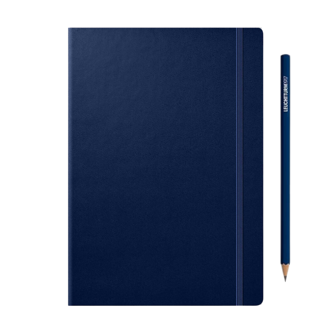 Leuchtturm1917 A5 Medium Hardcover Weekly Planner &amp; Notebook 2025 - Navy