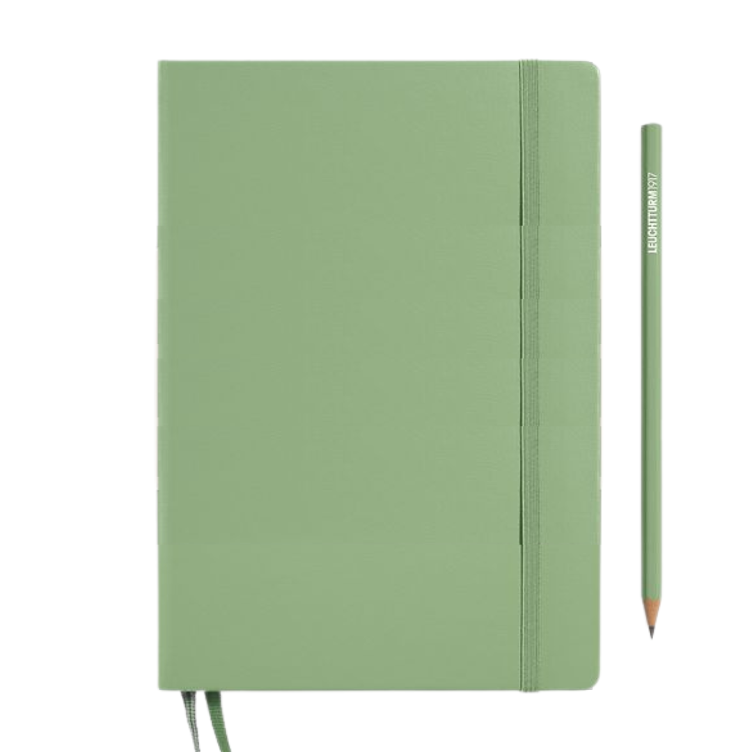 Leuchtturm1917 A5 Medium Hardcover Weekly Planner &amp; Notebook 2025 - Sage