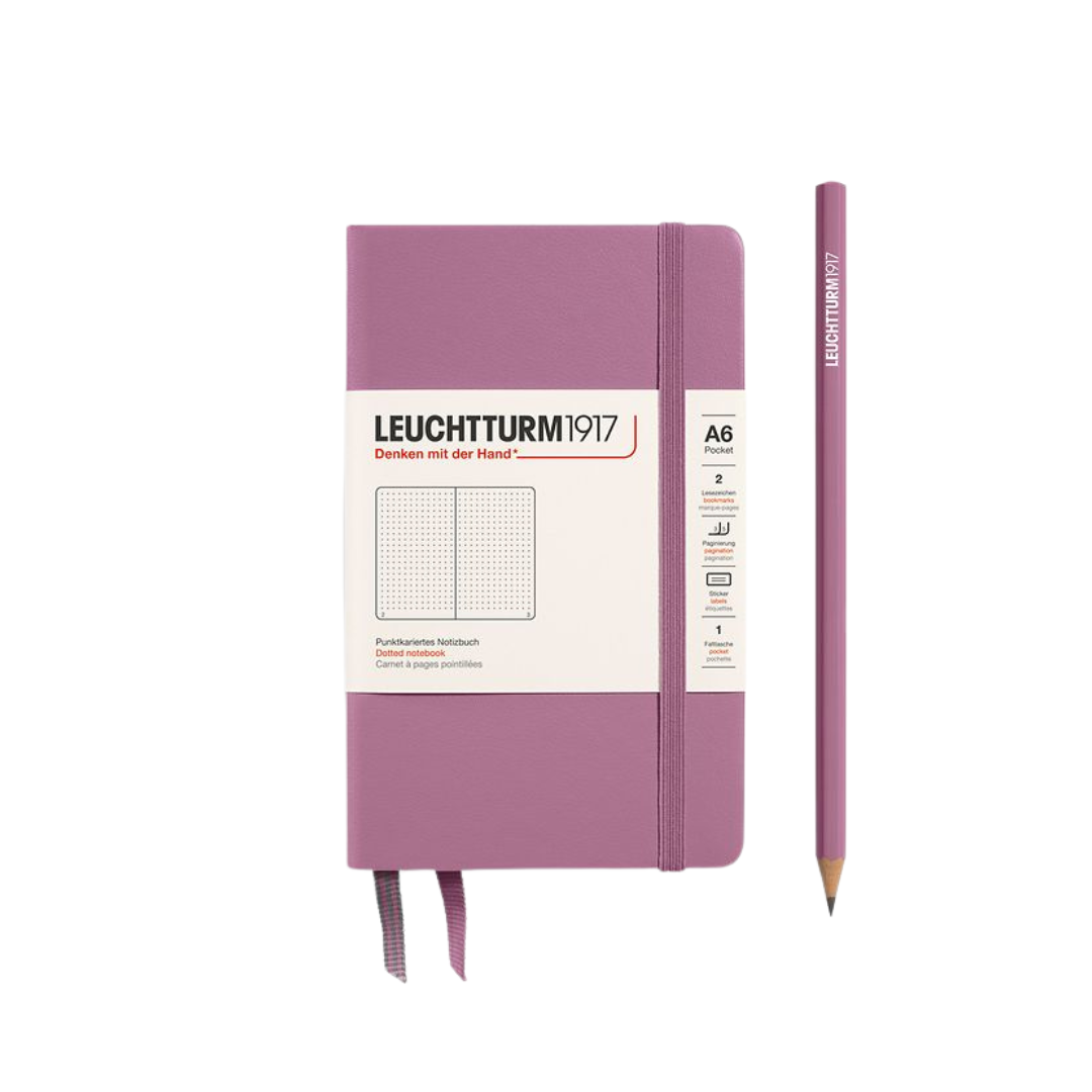 Leuchtturm1917 A6 Pocket Hardcover Notebook in Dotted / Dusty Rose — Leuchtturm1917 notebook — quality writing journal with premium paper, at Cityluxe Singapore stationery store