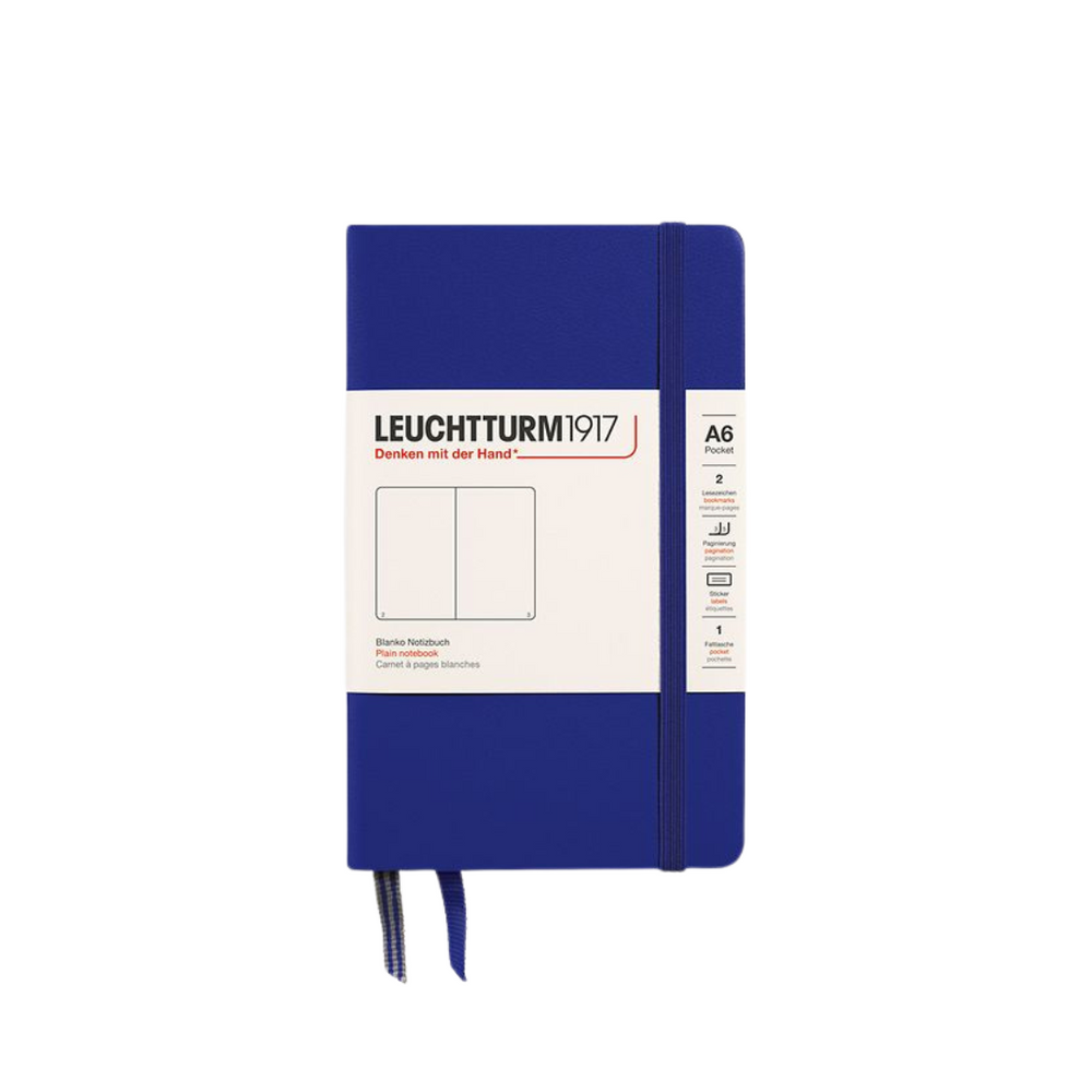 Leuchtturm1917 A6 Pocket Hardcover Notebook in Plain / Ink — Leuchtturm1917 notebook — quality writing journal with premium paper, at Cityluxe Singapore stationery store
