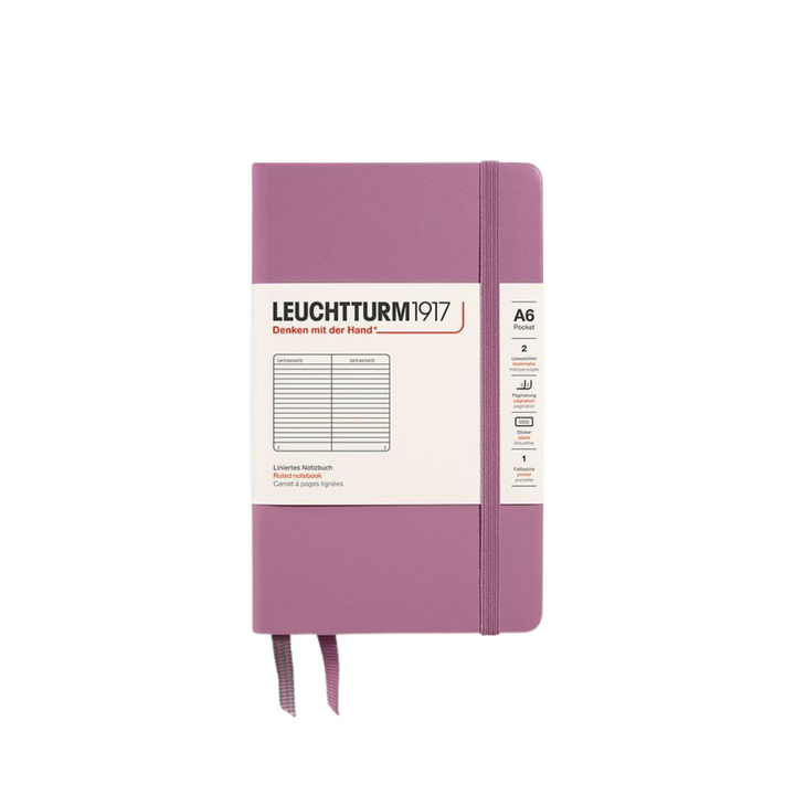 Leuchtturm1917 A6 Pocket Hardcover Notebook in Ruled / Dusty Rose — Leuchtturm1917 notebook — quality writing journal with premium paper, at Cityluxe Singapore stationery store
