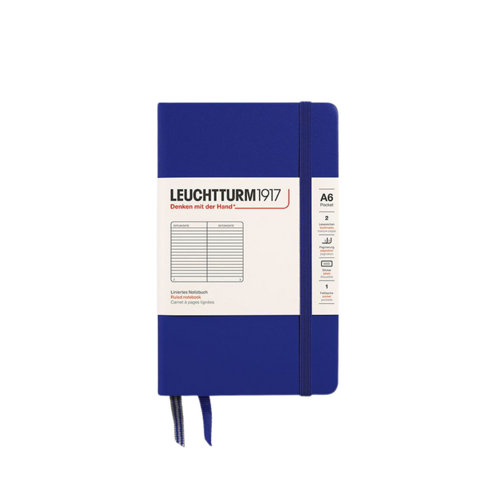 Leuchtturm1917 A6 Pocket Hardcover Notebook in Ruled / Ink — Leuchtturm1917 notebook — quality writing journal with premium paper, at Cityluxe Singapore stationery store