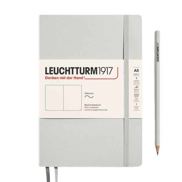 将图片加载到图库查看器，Leuchtturm1917 A5 Medium Softcover Notebook - Plain / Light Grey
