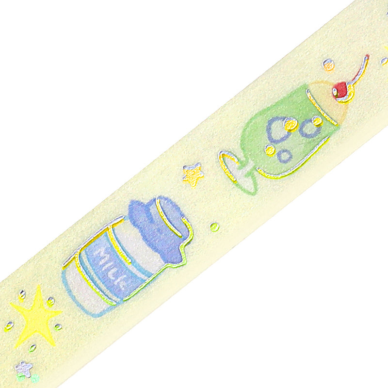 BGM Foil Stamping Masking Tape: Life in Loose Drink — BGM masking tape — decorative paper tape for journaling and scrapbooking, at Cityluxe Singapore