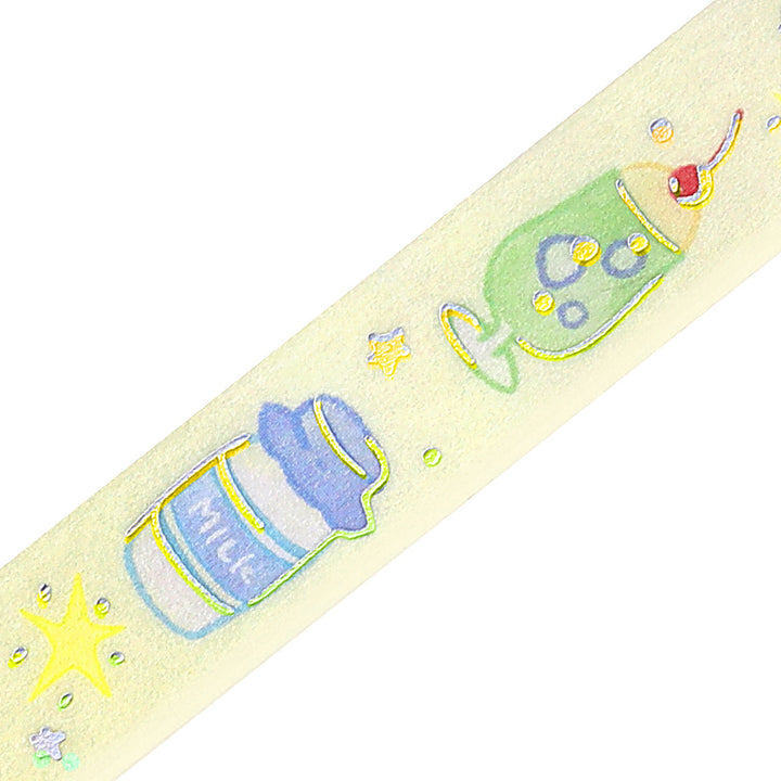 BGM Foil Stamping Masking Tape: Life in Loose Drink — BGM masking tape — decorative paper tape for journaling and scrapbooking, at Cityluxe Singapore