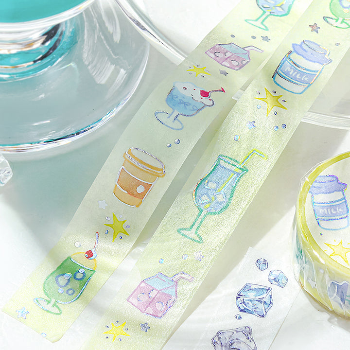 BGM Foil Stamping Masking Tape: Life in Loose Drink — BGM masking tape — decorative paper tape for journaling and scrapbooking, at Cityluxe Singapore
