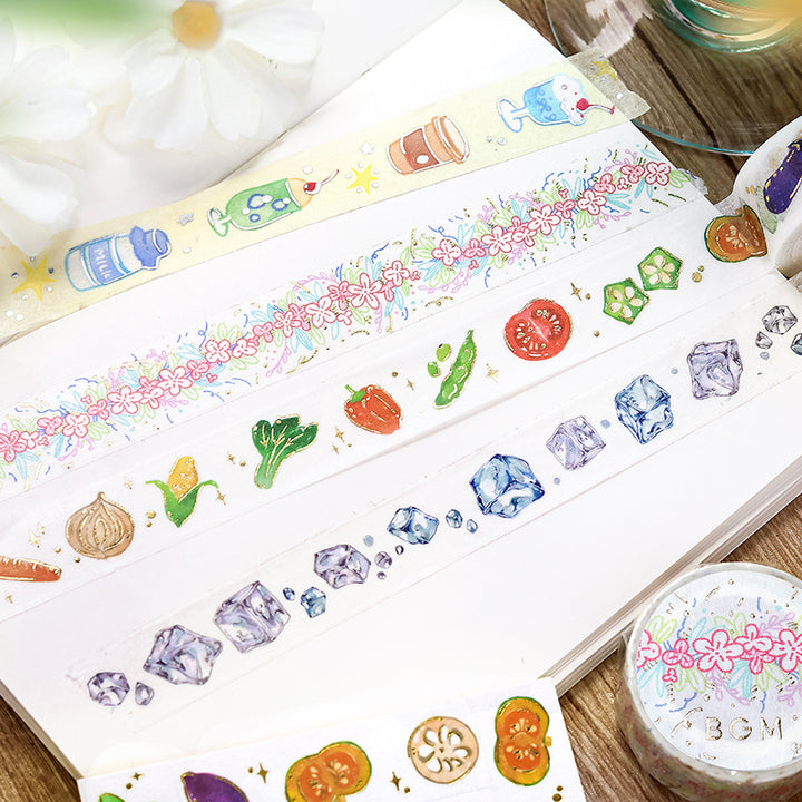 BGM Foil Stamping Masking Tape: Life in Loose Drink — BGM masking tape — decorative paper tape for journaling and scrapbooking, at Cityluxe Singapore