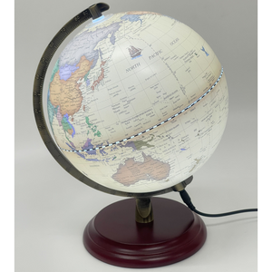 Luxo Antique Globe Map LED + Wood Base - 20cm