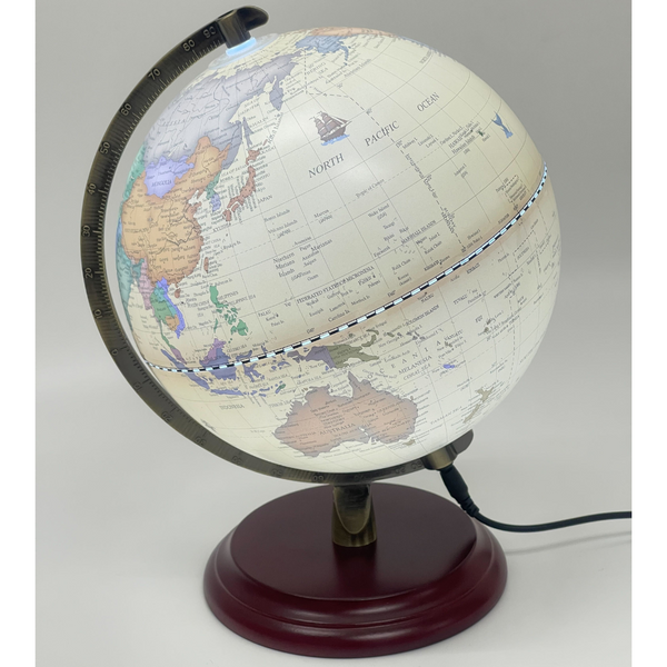 Load image into Gallery viewer, Luxo Antique Globe Map LED + Wood Base - 20cm
